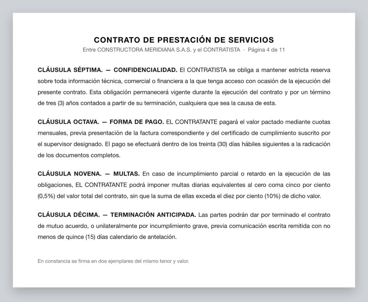 Contract clause in a foreign language